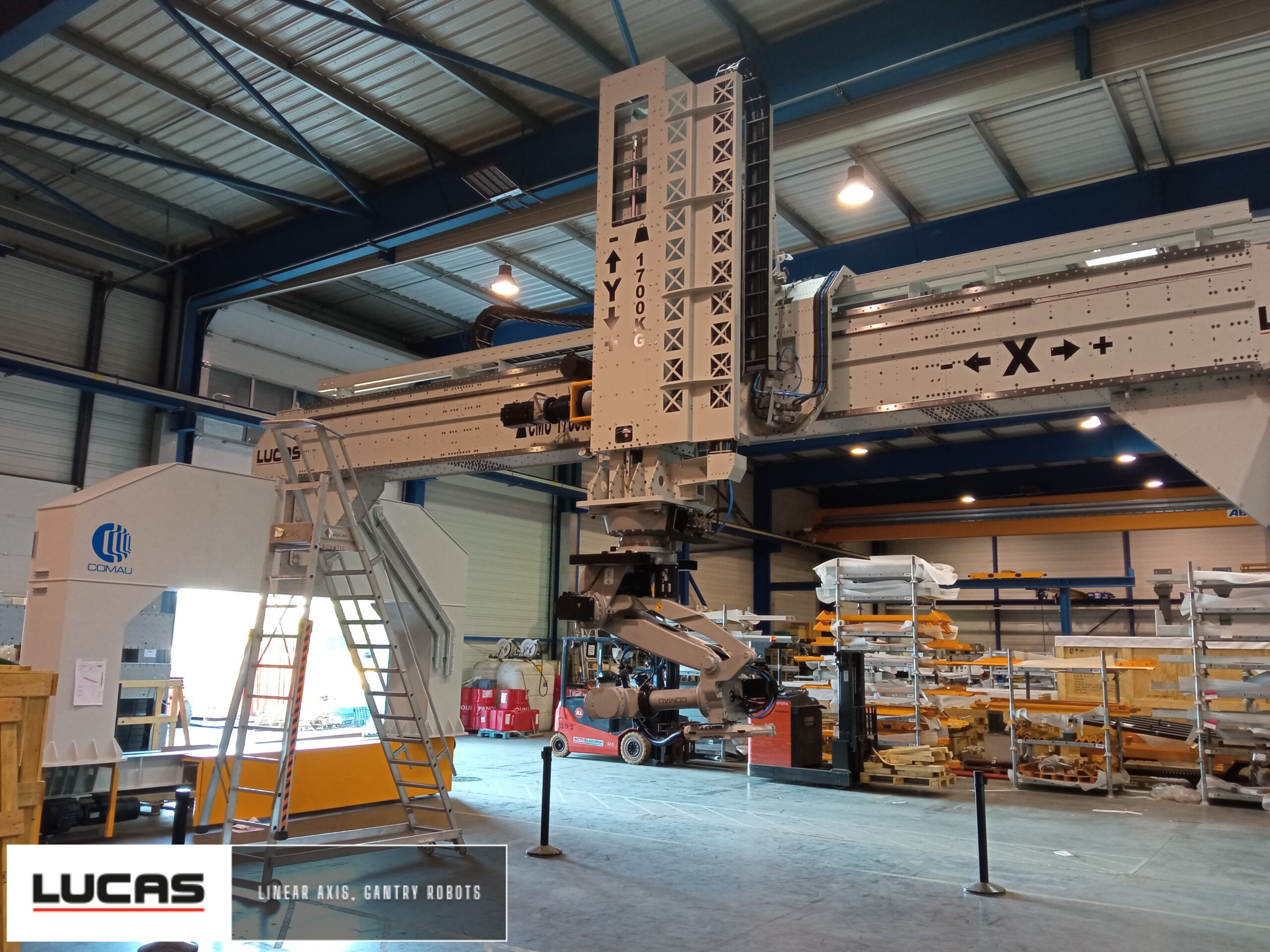 A logistical challenge met to ship this large capacity 3-axis robot gantry